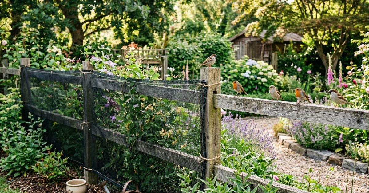 Placer ce tissu sur le grillage empêche les oiseaux de sy piéger