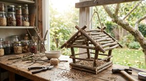 Lastuce de la branche de noisetier pour fabriquer une mangeoire naturelle