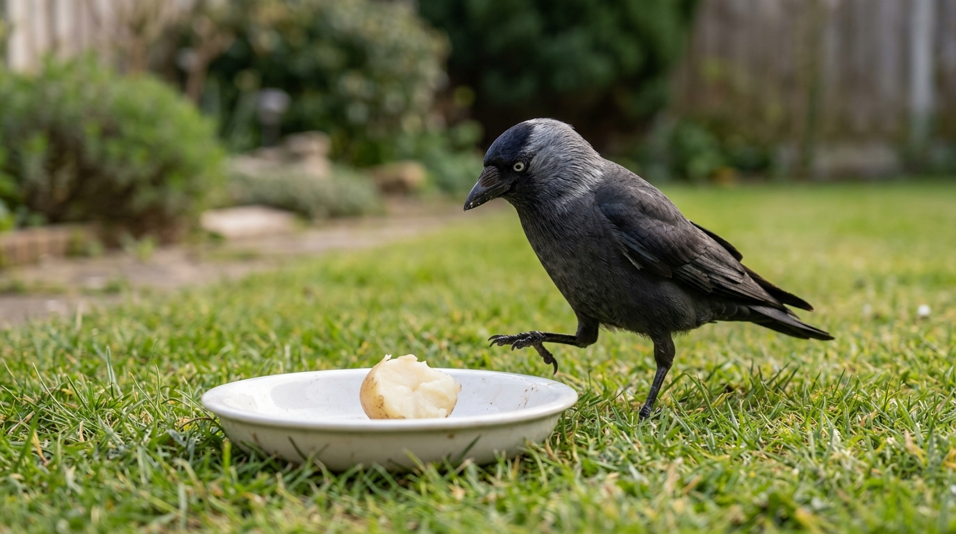 Ce reste de pomme de terre cuite à leau dont les corvidés raffolent