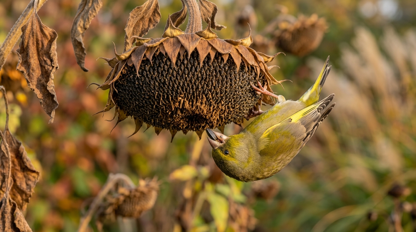 Pourquoi laisser les têtes de tournesols séchées sauve les verdiers
