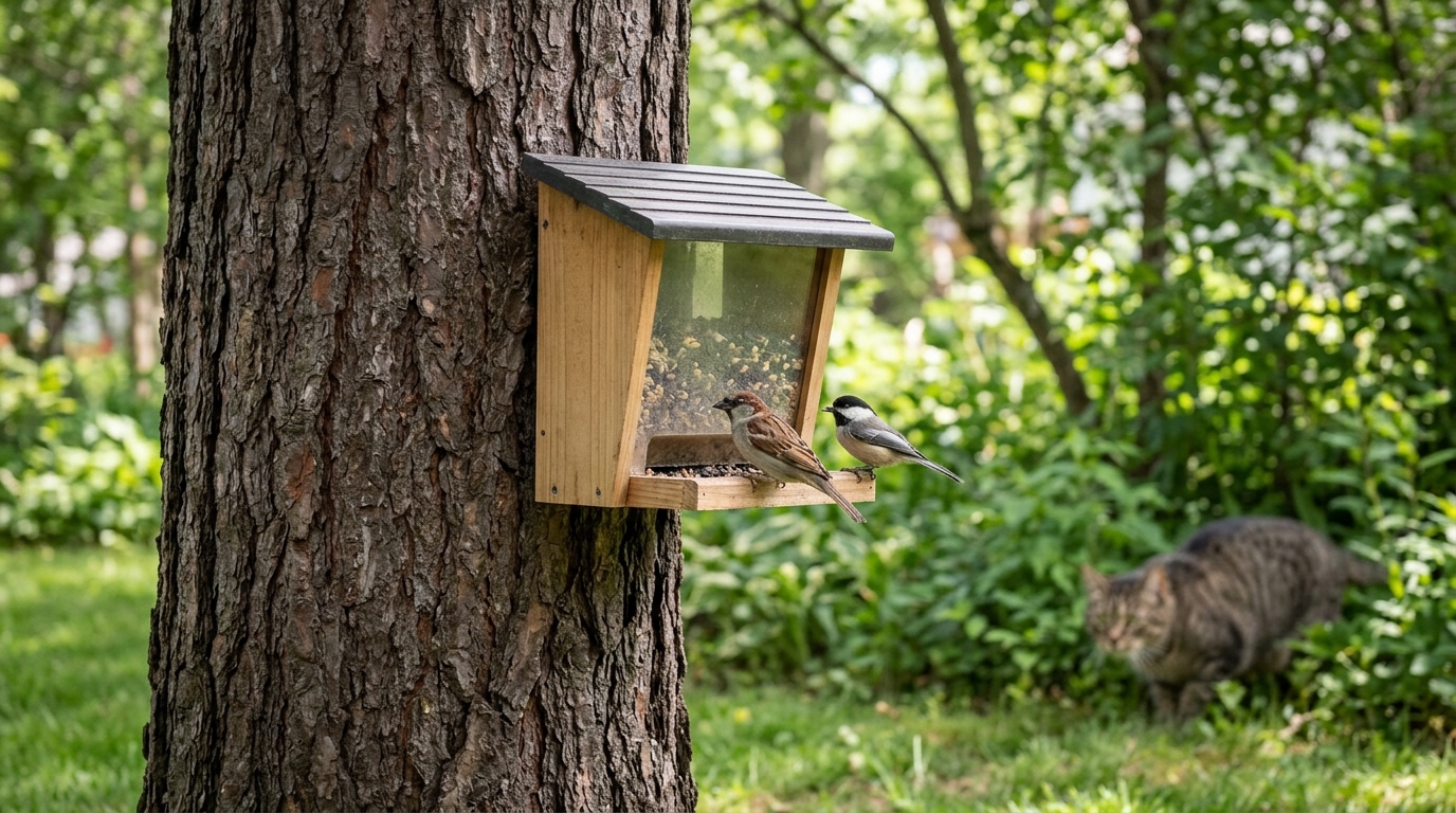 Lerreur de la mangeoire collée au tronc qui condamne les passereaux