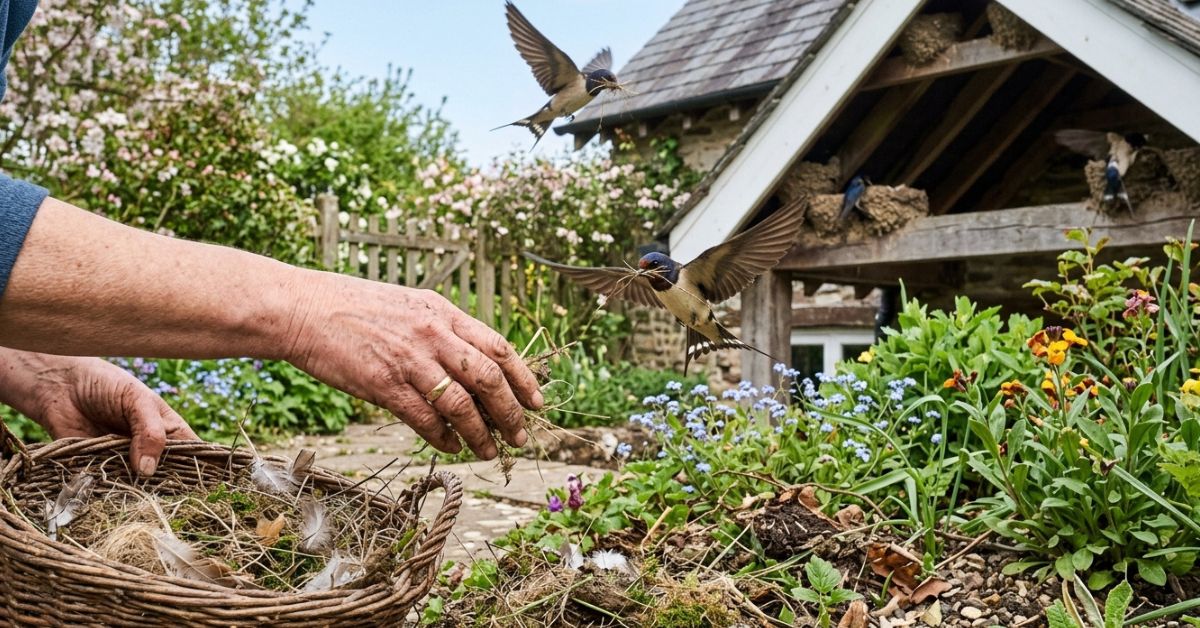 Répandre ces brindilles en juin aide les hirondelles à bâtir leur nid